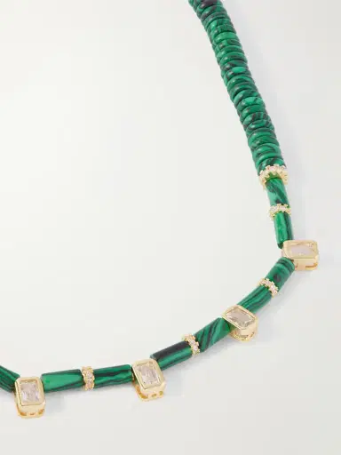 Martha Calvo Gold-plated, Malachite And Crystal Necklace | Thumbnail 4 Martha Calvo Gold-plated, Malachite And Crystal Necklace | Thumbnail 4