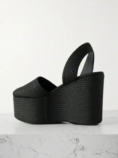Alaïa Straw Slingback Platform Wedge Sandals | Thumbnail 3 Alaïa Straw Slingback Platform Wedge Sandals | Thumbnail 3