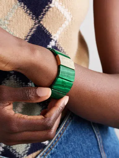 Sydney Evan Large Spacer 14-karat Gold, Malachite And Diamond Bracelet | Thumbnail 2 Sydney Evan Large Spacer 14-karat Gold, Malachite And Diamond Bracelet | Thumbnail 2