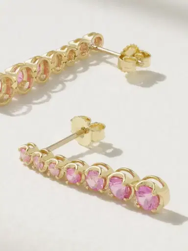 Jennifer Meyer Small Graduated 18-karat Gold Sapphire Earrings | Thumbnail 3 Jennifer Meyer Small Graduated 18-karat Gold Sapphire Earrings | Thumbnail 3