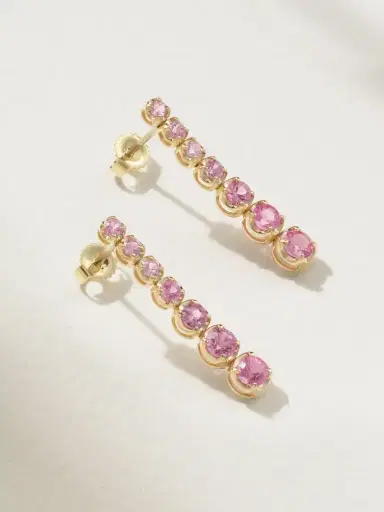 Jennifer Meyer Small Graduated 18-karat Gold Sapphire Earrings | Thumbnail 1 Jennifer Meyer Small Graduated 18-karat Gold Sapphire Earrings | Thumbnail 1