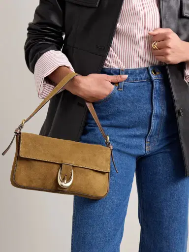 Staud Harlow Buckled Suede Shoulder Bag | Thumbnail 2 Staud Harlow Buckled Suede Shoulder Bag | Thumbnail 2