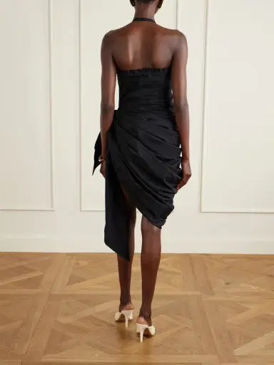 Chloé Halterneck Draped Cotton-poplin Midi Dress | Thumbnail 3 Chloé Halterneck Draped Cotton-poplin Midi Dress | Thumbnail 3