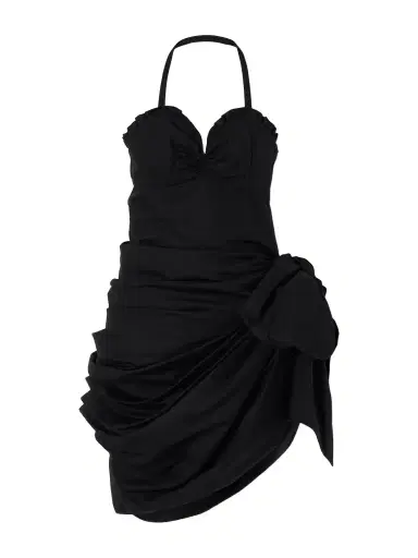 Chloé Halterneck Draped Cotton-poplin Midi Dress | Thumbnail 1 Chloé Halterneck Draped Cotton-poplin Midi Dress | Thumbnail 1