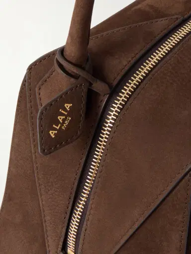Alaïa Le Bulldog Medium Nubuck Shoulder Bag - Dark | Thumbnail 4 Alaïa Le Bulldog Medium Nubuck Shoulder Bag - Dark | Thumbnail 4