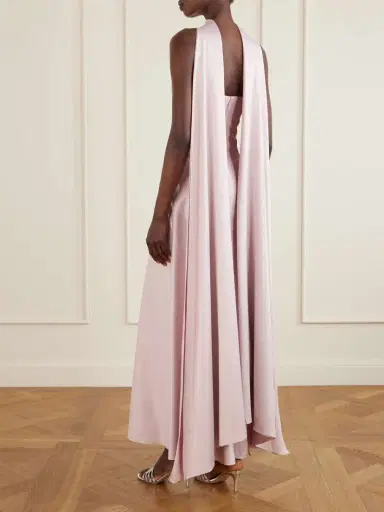 Solace London Cece Cape-effect Crepe And Satin Gown | Thumbnail 3 Solace London Cece Cape-effect Crepe And Satin Gown | Thumbnail 3
