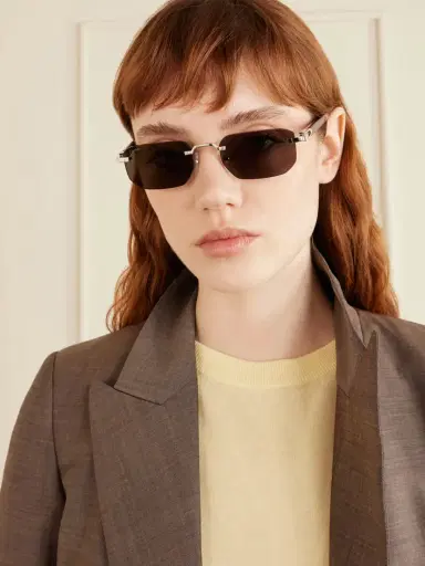Cartier Eyewear Signature C Rimless Rectangular-frame Silver-tone And Acetate Sunglasses | Thumbnail 2 Cartier Eyewear Signature C Rimless Rectangular-frame Silver-tone And Acetate Sunglasses | Thumbnail 2