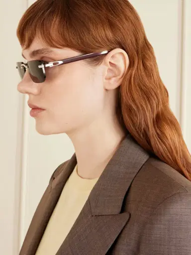 Cartier Eyewear Signature C Rimless Rectangular-frame Silver-tone And Acetate Sunglasses | Thumbnail 5 Cartier Eyewear Signature C Rimless Rectangular-frame Silver-tone And Acetate Sunglasses | Thumbnail 5