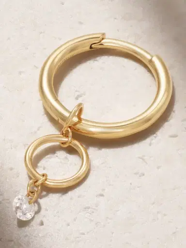 Persée Circles 18-karat Gold Diamond Single Hoop Earring | Thumbnail 3 Persée Circles 18-karat Gold Diamond Single Hoop Earring | Thumbnail 3
