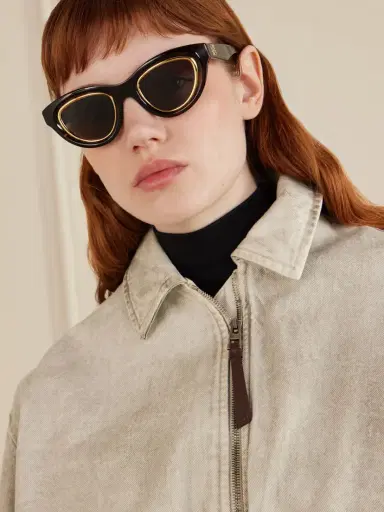 Loewe Anagram Cat-eye Tortoiseshell Acetate And Gold-tone Sunglasses | Thumbnail 2 Loewe Anagram Cat-eye Tortoiseshell Acetate And Gold-tone Sunglasses | Thumbnail 2
