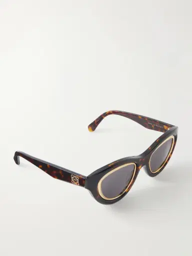 Loewe Anagram Cat-eye Tortoiseshell Acetate And Gold-tone Sunglasses | Thumbnail 3 Loewe Anagram Cat-eye Tortoiseshell Acetate And Gold-tone Sunglasses | Thumbnail 3