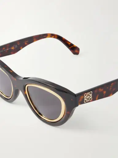 Loewe Anagram Cat-eye Tortoiseshell Acetate And Gold-tone Sunglasses | Thumbnail 4 Loewe Anagram Cat-eye Tortoiseshell Acetate And Gold-tone Sunglasses | Thumbnail 4