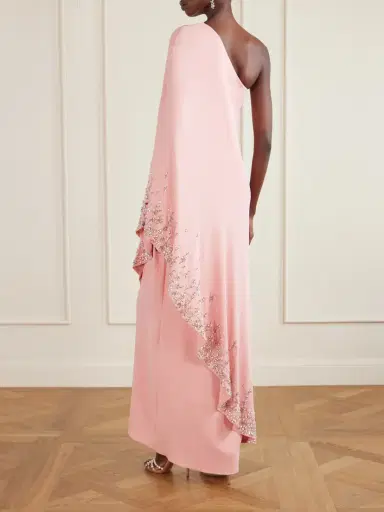 Oscar de la Renta One-shoulder Crystal-embellished Silk-blend Crepe Gown | Thumbnail 3 Oscar de la Renta One-shoulder Crystal-embellished Silk-blend Crepe Gown | Thumbnail 3