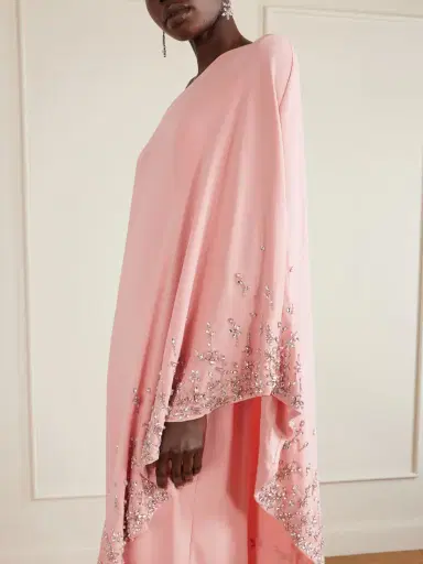 Oscar de la Renta One-shoulder Crystal-embellished Silk-blend Crepe Gown | Thumbnail 4 Oscar de la Renta One-shoulder Crystal-embellished Silk-blend Crepe Gown | Thumbnail 4