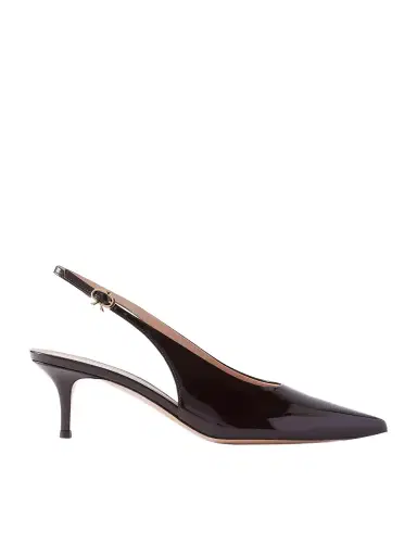 Gianvito Rossi Robbie 55 Polished-leather Slingback Pumps | Thumbnail 1 Gianvito Rossi Robbie 55 Polished-leather Slingback Pumps | Thumbnail 1