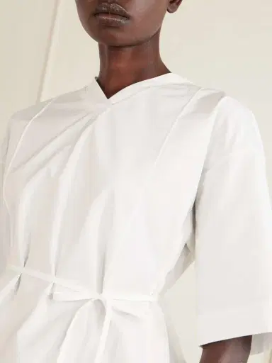 Calvin Klein Collection Lynn Cotton-poplin Wrap Blouse | Thumbnail 5 Calvin Klein Collection Lynn Cotton-poplin Wrap Blouse | Thumbnail 5