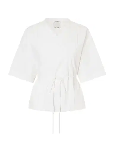 Calvin Klein Collection Lynn Cotton-poplin Wrap Blouse | Thumbnail 1 Calvin Klein Collection Lynn Cotton-poplin Wrap Blouse | Thumbnail 1