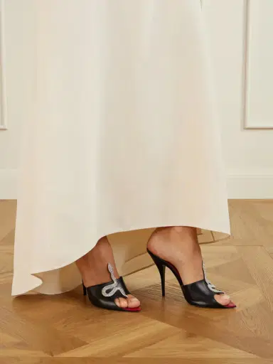 Valentino Garavani Coeur Vipère 105 Crystal-embellished Leather Mules | Thumbnail 2 Valentino Garavani Coeur Vipère 105 Crystal-embellished Leather Mules | Thumbnail 2