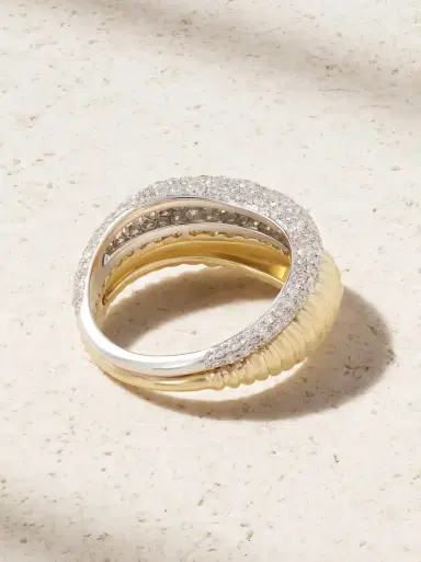 Yvonne Léon Bouée Vague 9-karat Yellow And White Gold Diamond Ring | Thumbnail 3 Yvonne Léon Bouée Vague 9-karat Yellow And White Gold Diamond Ring | Thumbnail 3