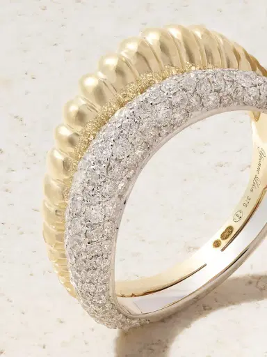 Yvonne Léon Bouée Vague 9-karat Yellow And White Gold Diamond Ring | Thumbnail 4 Yvonne Léon Bouée Vague 9-karat Yellow And White Gold Diamond Ring | Thumbnail 4