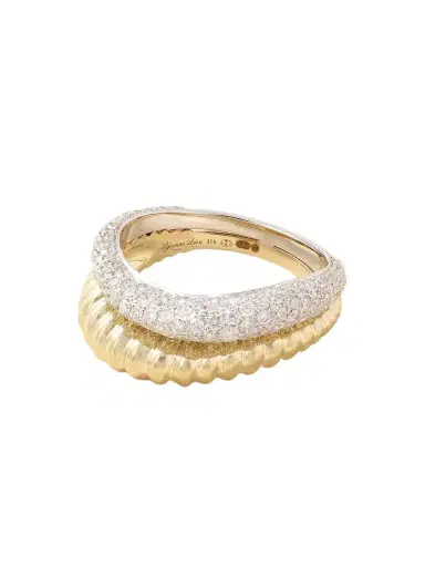 Yvonne Léon Bouée Vague 9-karat Yellow And White Gold Diamond Ring | Thumbnail 1 Yvonne Léon Bouée Vague 9-karat Yellow And White Gold Diamond Ring | Thumbnail 1