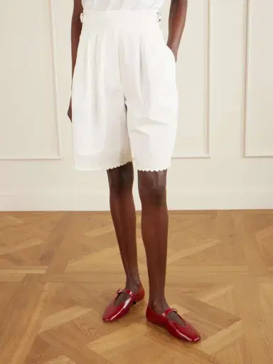 BODE Closerie Belted Scalloped Embroidered Cotton-poplin Shorts | Thumbnail 3 BODE Closerie Belted Scalloped Embroidered Cotton-poplin Shorts | Thumbnail 3