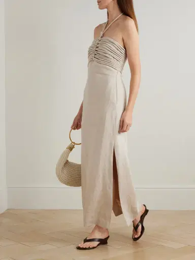 ANDRES OTALORA Mezcalitos Knotted Linen Midi Dress | Thumbnail 2 ANDRES OTALORA Mezcalitos Knotted Linen Midi Dress | Thumbnail 2