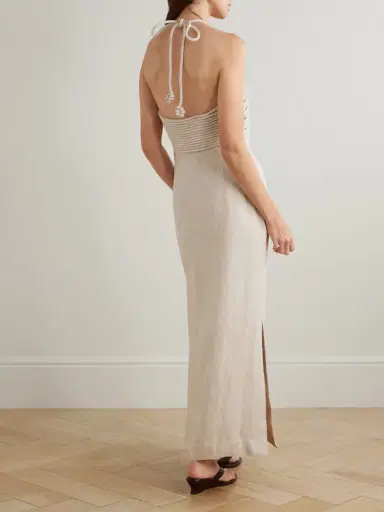 ANDRES OTALORA Mezcalitos Knotted Linen Midi Dress | Thumbnail 3 ANDRES OTALORA Mezcalitos Knotted Linen Midi Dress | Thumbnail 3