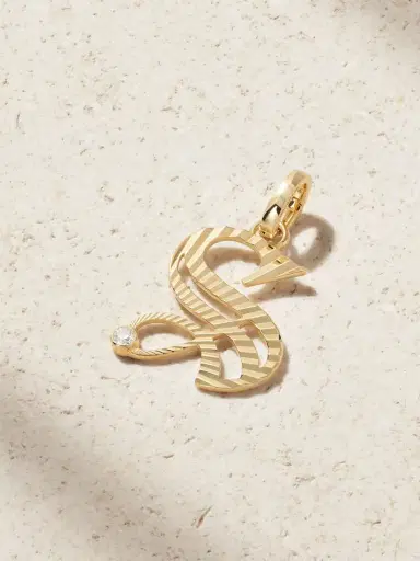 Foundrae Initials & Numbers Medium 18-karat Gold Diamond Pendant | Thumbnail 4 Foundrae Initials & Numbers Medium 18-karat Gold Diamond Pendant | Thumbnail 4