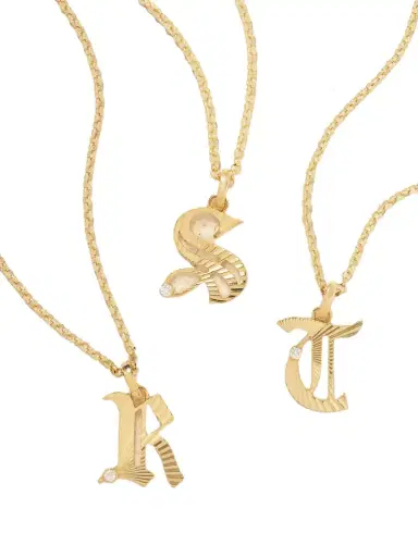 Foundrae Initials & Numbers Medium 18-karat Gold Diamond Pendant | Thumbnail 1 Foundrae Initials & Numbers Medium 18-karat Gold Diamond Pendant | Thumbnail 1