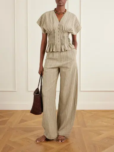 Cortana Camila Gathered Linen Top | Thumbnail 2 Cortana Camila Gathered Linen Top | Thumbnail 2