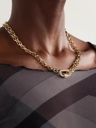 Marla Aaron Biker Chain 14 And 18-karat Gold Diamond Necklace | Thumbnail 2 Marla Aaron Biker Chain 14 And 18-karat Gold Diamond Necklace | Thumbnail 2