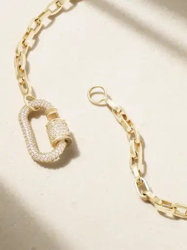 Marla Aaron Biker Chain 14 And 18-karat Gold Diamond Necklace | Thumbnail 3 Marla Aaron Biker Chain 14 And 18-karat Gold Diamond Necklace | Thumbnail 3