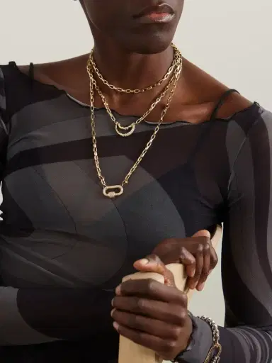 Marla Aaron Biker Chain 14 And 18-karat Gold Diamond Necklace | Thumbnail 5 Marla Aaron Biker Chain 14 And 18-karat Gold Diamond Necklace | Thumbnail 5