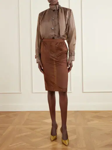 Saint Laurent Woven Midi Skirt | Thumbnail 2 Saint Laurent Woven Midi Skirt | Thumbnail 2