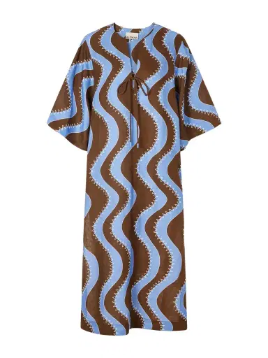 ALÉMAIS Tie-detailed Embroidered Linen Midi Dress | Thumbnail 1 ALÉMAIS Tie-detailed Embroidered Linen Midi Dress | Thumbnail 1