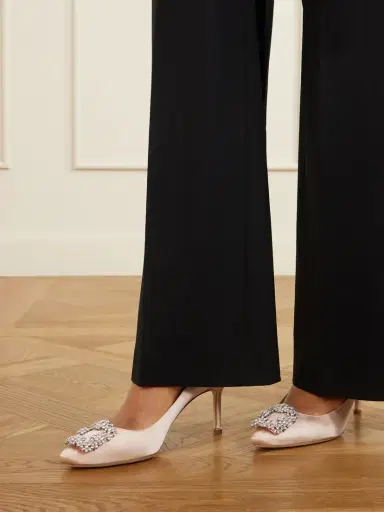 Manolo Blahnik Hangisi 70 Crystal-embellished Satin Pumps | Thumbnail 2 Manolo Blahnik Hangisi 70 Crystal-embellished Satin Pumps | Thumbnail 2