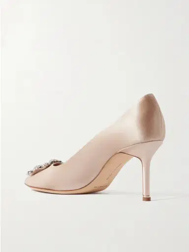 Manolo Blahnik Hangisi 70 Crystal-embellished Satin Pumps | Thumbnail 3 Manolo Blahnik Hangisi 70 Crystal-embellished Satin Pumps | Thumbnail 3