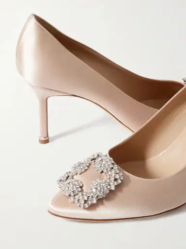 Manolo Blahnik Hangisi 70 Crystal-embellished Satin Pumps | Thumbnail 5 Manolo Blahnik Hangisi 70 Crystal-embellished Satin Pumps | Thumbnail 5