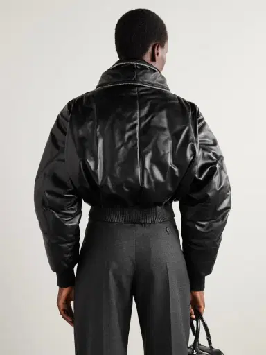 Givenchy Cropped Layered Leather Bomber Jacket | Thumbnail 3 Givenchy Cropped Layered Leather Bomber Jacket | Thumbnail 3