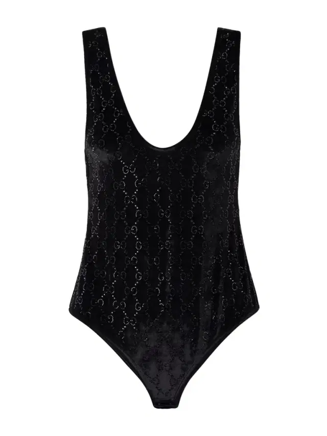 Crystal-embellished Chenille-jacquard Bodysuit Crystal-embellished Chenille-jacquard Bodysuit