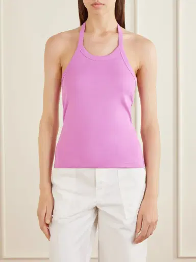 FLORE FLORE Angie Organic Cotton-jersey Halterneck Tank | Thumbnail 3 FLORE FLORE Angie Organic Cotton-jersey Halterneck Tank | Thumbnail 3