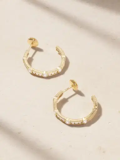 Viltier Rayon 18-karat Gold Diamond Hoop Earrings | Thumbnail 1 Viltier Rayon 18-karat Gold Diamond Hoop Earrings | Thumbnail 1