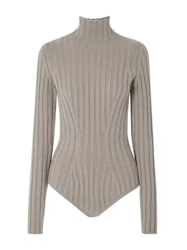 Alaïa Ribbed Wool Turtleneck Bodysuit | Thumbnail 1 Alaïa Ribbed Wool Turtleneck Bodysuit | Thumbnail 1