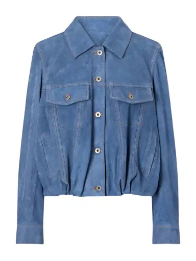 Loewe Gathered Suede Jacket | Thumbnail 1 Loewe Gathered Suede Jacket | Thumbnail 1