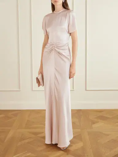 Victoria Beckham Isabella Ruched Satin Maxi Dress | Thumbnail 2 Victoria Beckham Isabella Ruched Satin Maxi Dress | Thumbnail 2