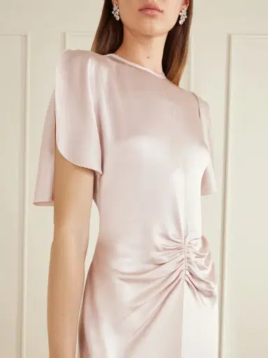 Victoria Beckham Isabella Ruched Satin Maxi Dress | Thumbnail 4 Victoria Beckham Isabella Ruched Satin Maxi Dress | Thumbnail 4