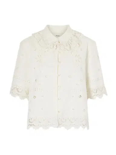 SKALL Talia Broderie Anglaise Cotton And Linen-blend Shirt | Thumbnail 1 SKALL Talia Broderie Anglaise Cotton And Linen-blend Shirt | Thumbnail 1