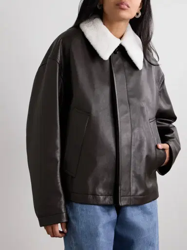 Bottega Veneta Shearling-trimmed Leather Jacket | Thumbnail 3 Bottega Veneta Shearling-trimmed Leather Jacket | Thumbnail 3