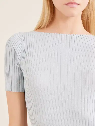 LESET Blake Metallic Ribbed-knit T-shirt | Thumbnail 5 LESET Blake Metallic Ribbed-knit T-shirt | Thumbnail 5